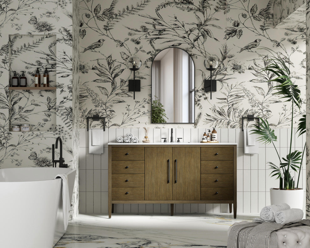 Home Living 60" Single Bathroom Vanity, Hazel Oak