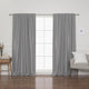 Woven Faux Linen Back Tab Curtains with Blackout Lining