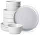 Stone Lain Elica Stoneware 12 Piece Dinnerware Set, White