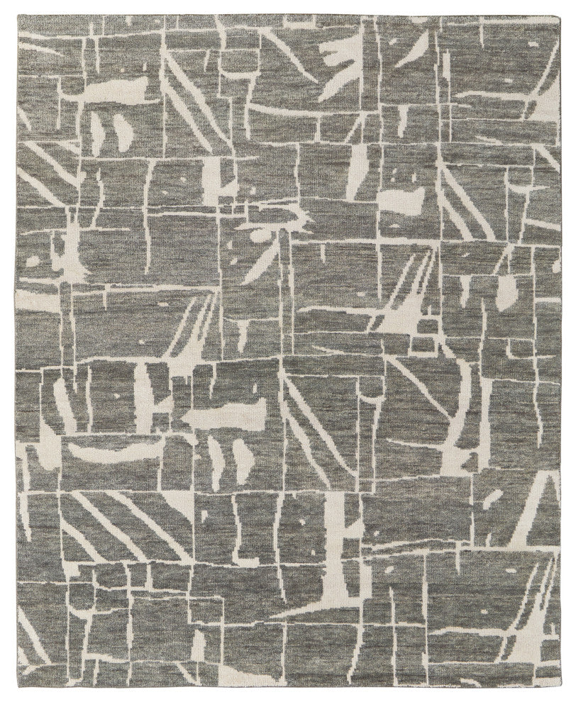 Sutton T6003 Transitional/Industrial/Casual Area Rug, Taupe/Ivory, 5'6"x8'6"