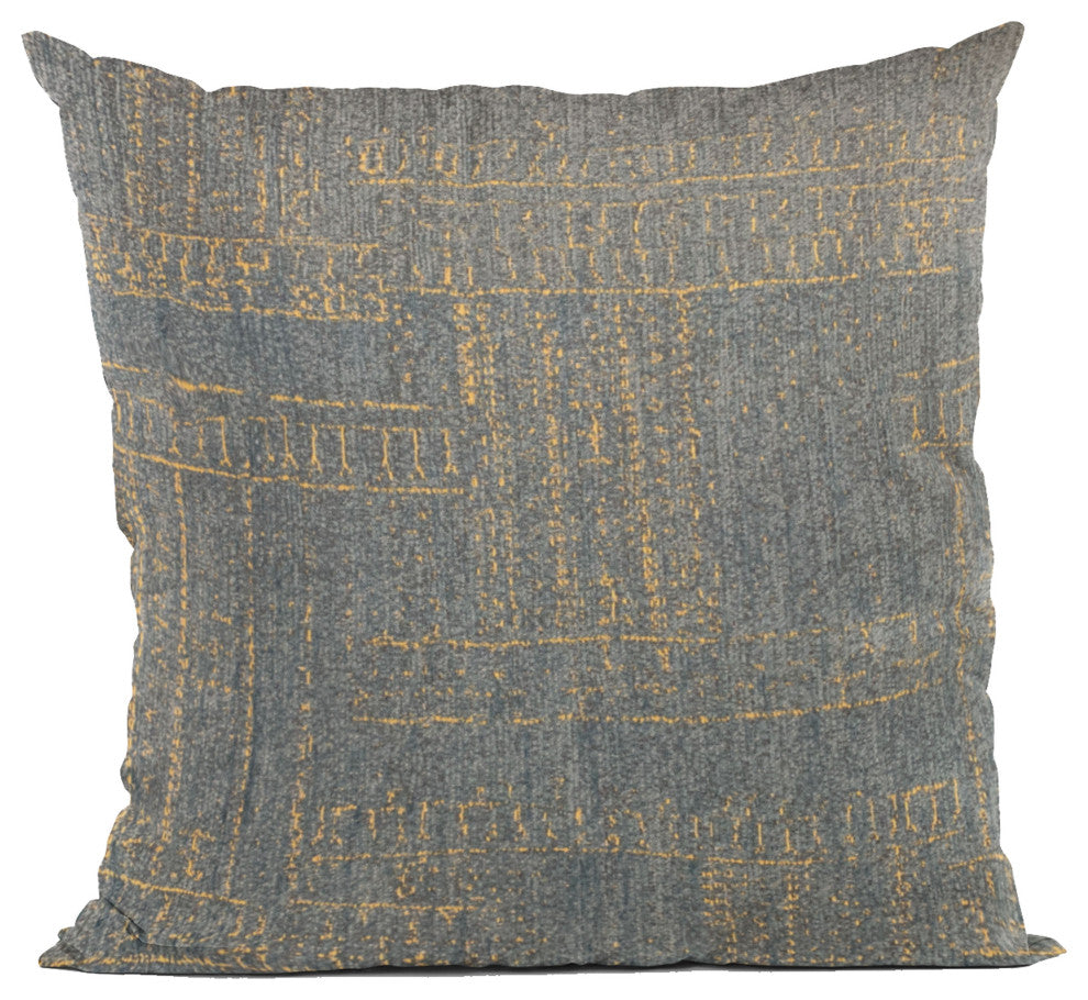 Plutus Blue Lux Abstract Luxury Throw Pillow, 12"x20"