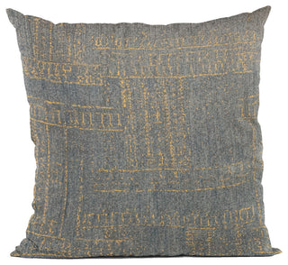 Plutus Blue Lux Abstract Luxury Throw Pillow, 12"x20"
