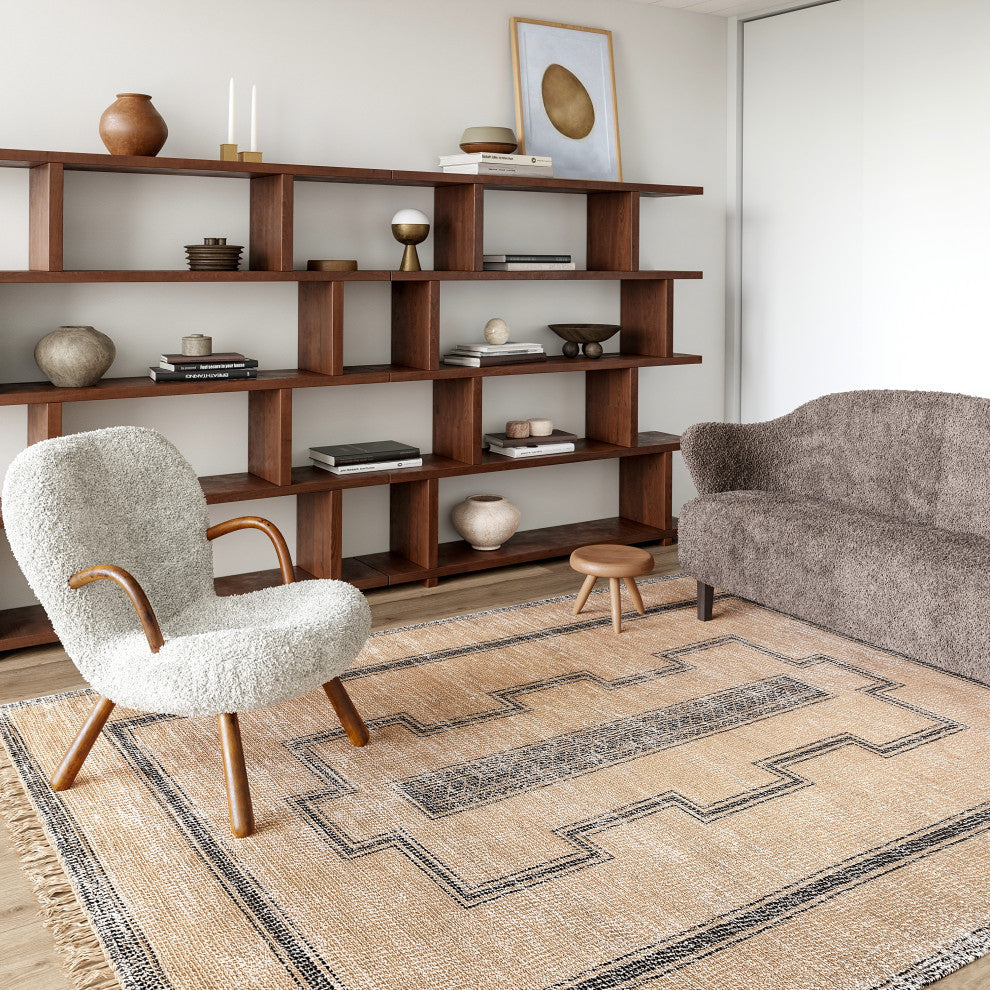 Ginger Cotton-Blend Area Rug, Tan 10'x14'