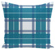 Big Bad Plaid Geometric Print Pillow, Teal, 18"x18"