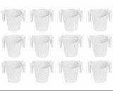 YBM Home Square Plastic Wash Cup, long-lasting, White W/ Dots, 12