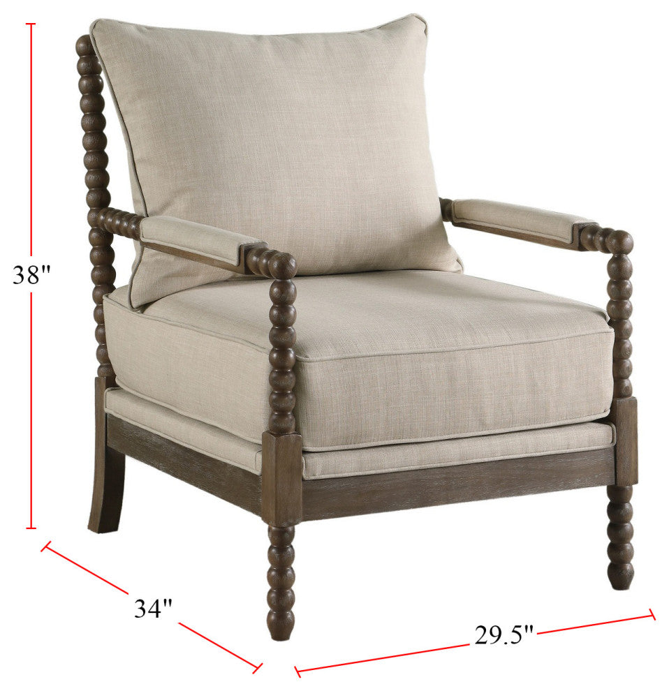 Cushion Back Accent Chair, Oatmeal