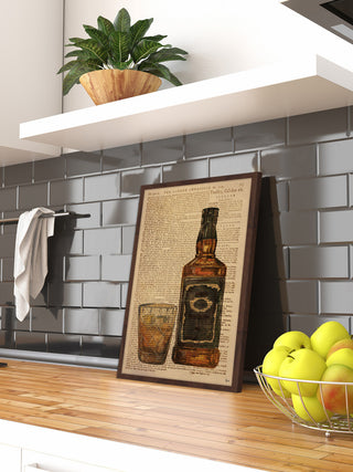 "Black Label Bourbon" Framed Painting Print, 12"x18"