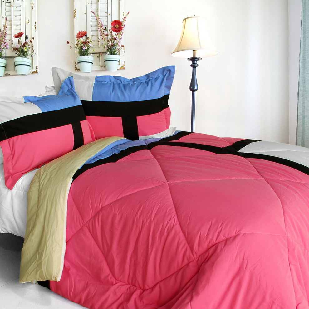 Remember Mackenzie Quilted Patchwork Down Alternative Comforter Set-King