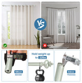 Round Urn Adjustable Double Curtain Rod Set, 5/8", Pewter, 28"-48"