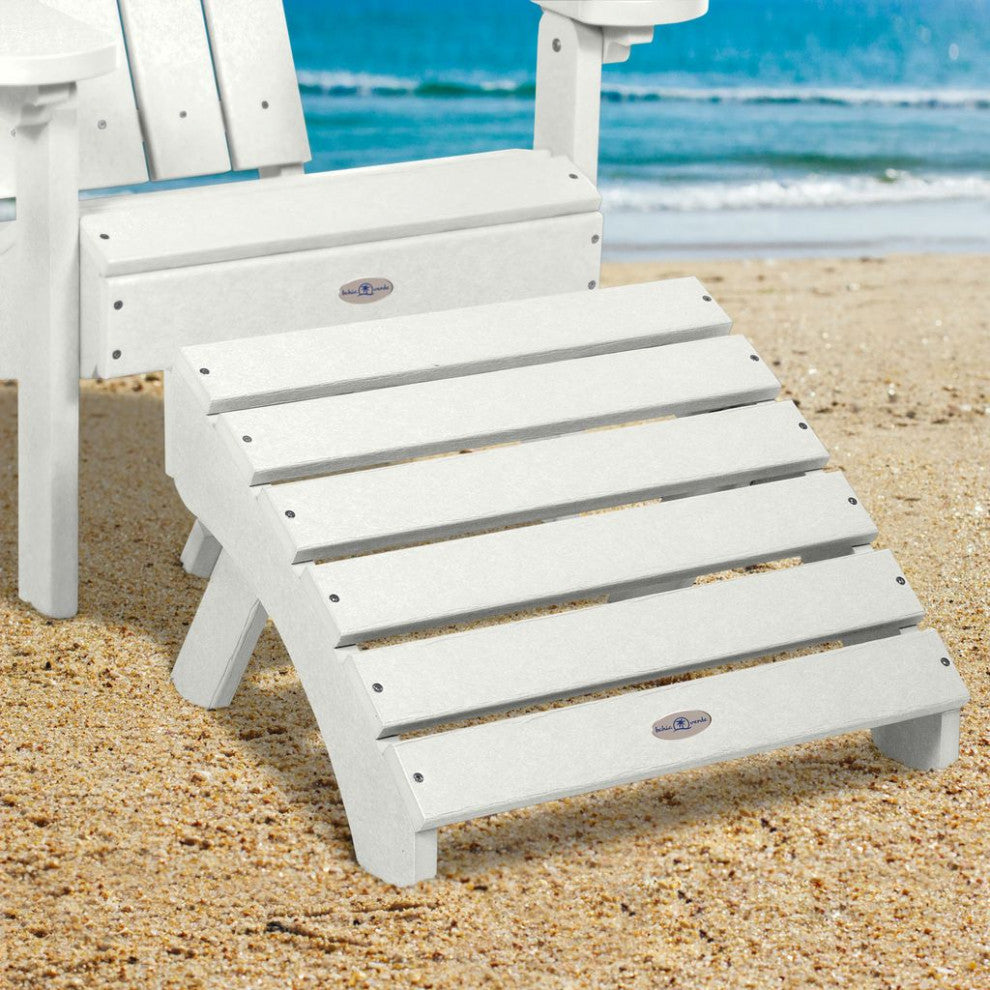 Folding Adirondack Ottoman, Coconut White