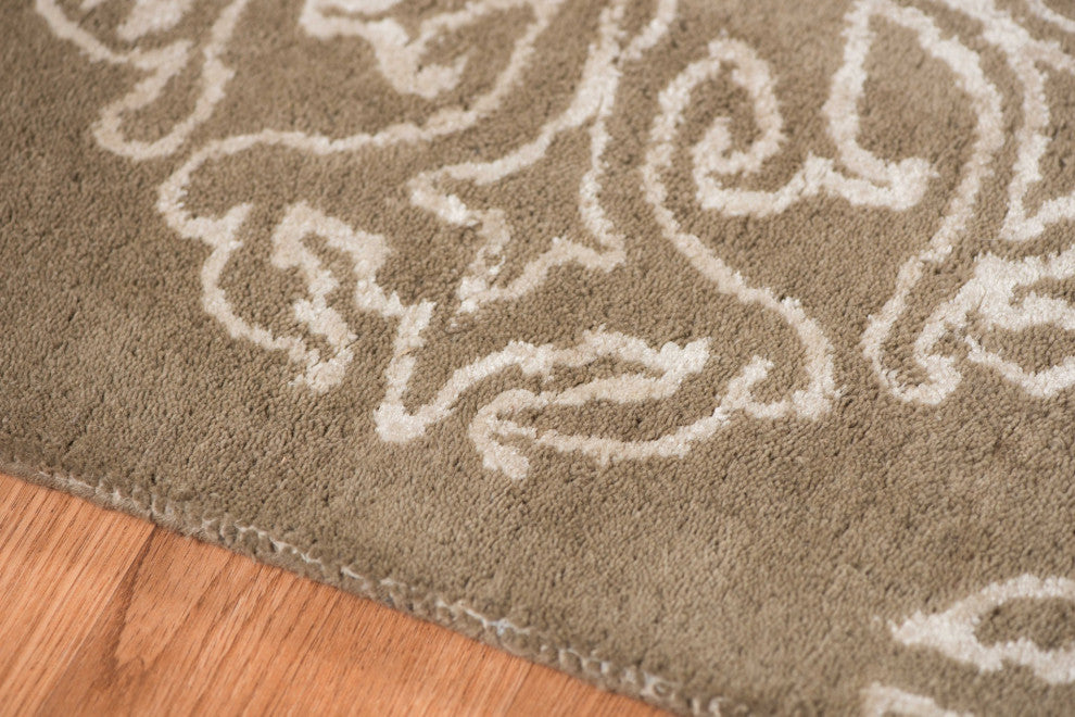 5" X8" X 0.5" Gray Wool Area Rug