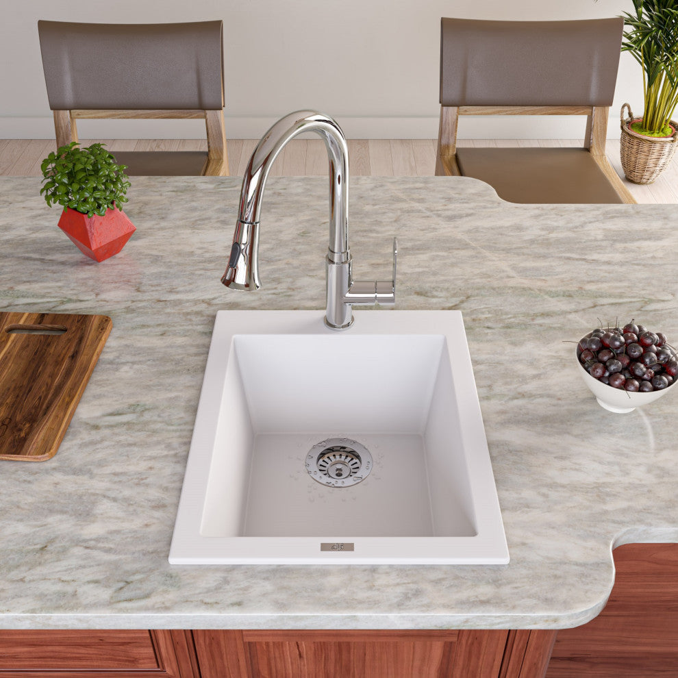 ALFI brand AB1720DI Alfi Trade 16-1/8" Drop In Single Basin - Chocolate