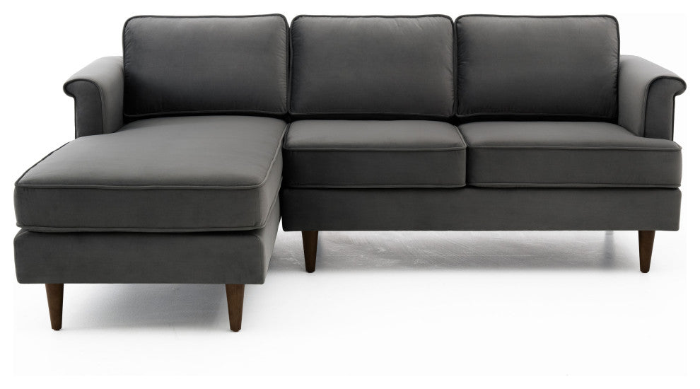 TOV Furniture Porter Grey Velvet Sectional LAF