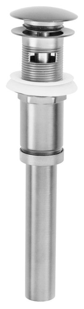 Euro Mushroom Lavatory Drain With Overflow Holes - Exposed In Polished Chrome