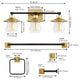 3-Light Cottage Vanity Light With Bathroom Hardware Accessory Set, 5-Piece