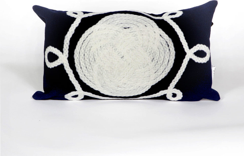 Visions II Ornamental Knot Pillow, Navy, 12"x20"