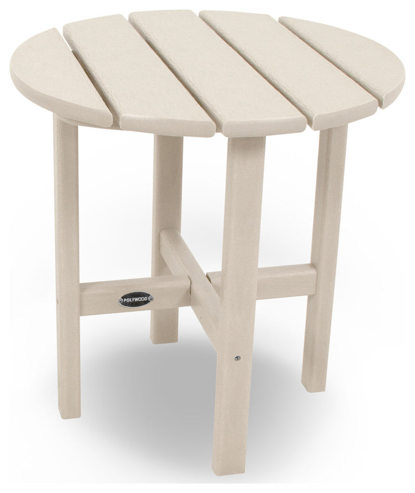 Polywood Round 18" Side Table, Sand