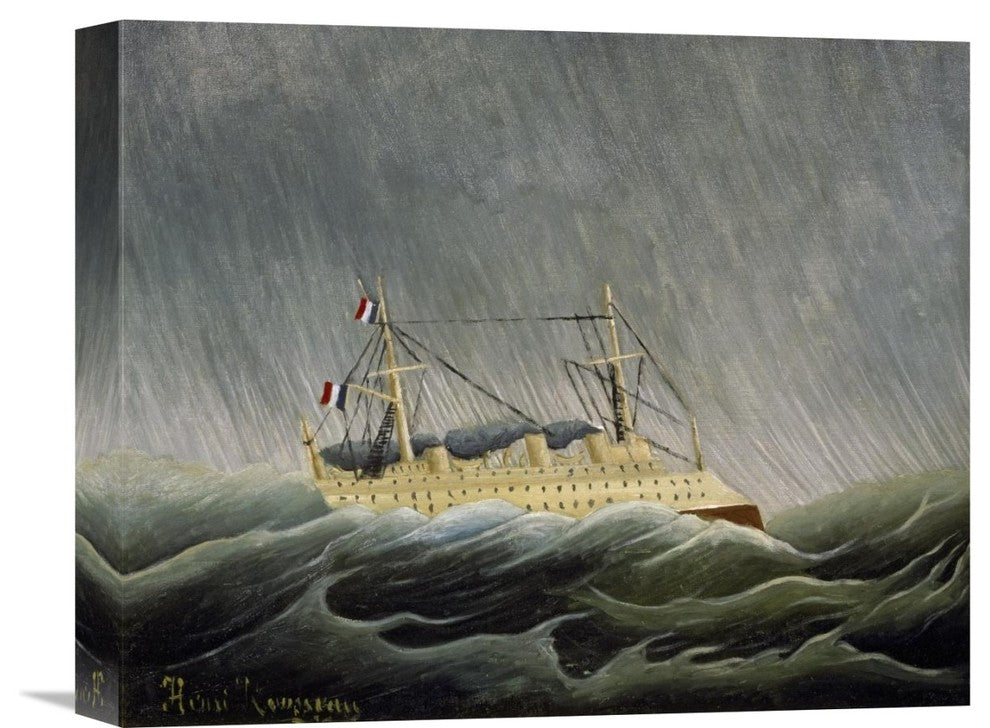 "The Ship in the Storm" Stretched Canvas Giclee by Henri Rousseau, 16"x13"