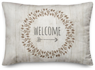 Autumn Welcome Wreath 14x20 Spun Poly Pillow