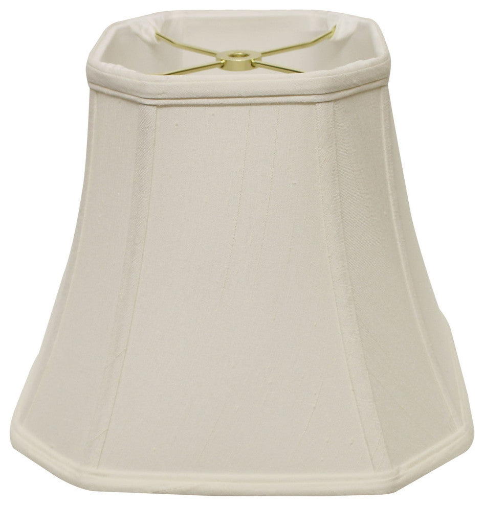15" White Slanted Square Bell Monay Shantung Lampshade