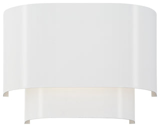 Springview 1 Light White ADA Sconce with White Metal Shade with Shiny White