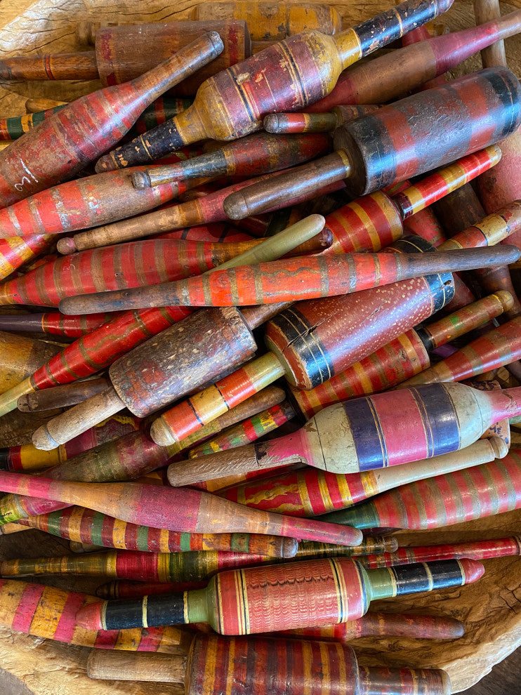 Consigned Indian Painted Rolling Pin
