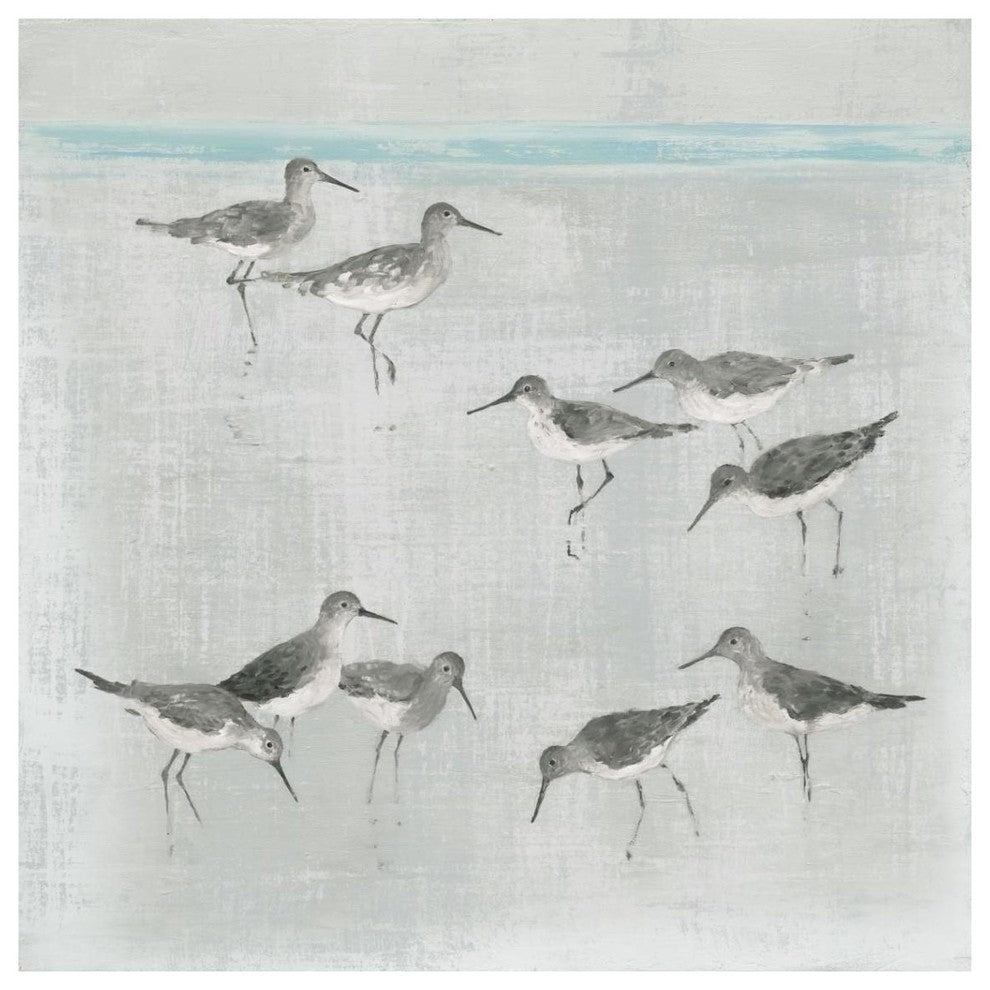 "Sandpipers Gray" Digital Paper Print by Avery Tillmon, 38"x38"