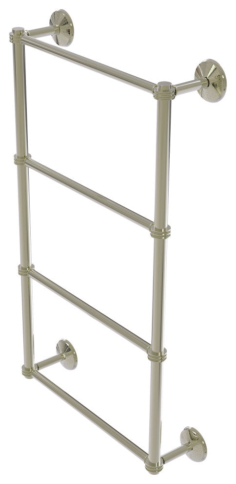 Monte Carlo 4 Tier 24" Ladder Towel Bar with Dotted Detail, Polished Nickel