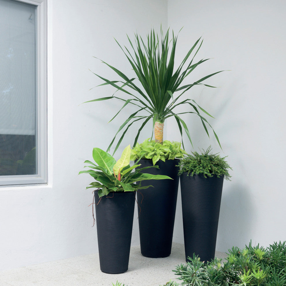 Bleeker Indoor/Outdoor Tall Round Planter with Sand Cavity, Bronze, 17"