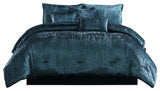 7 Piece King Comforter Set with Shimmering Appeal, Blue