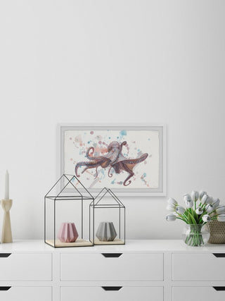 "Artistic Octopus" Framed Painting Print, 36"x24"