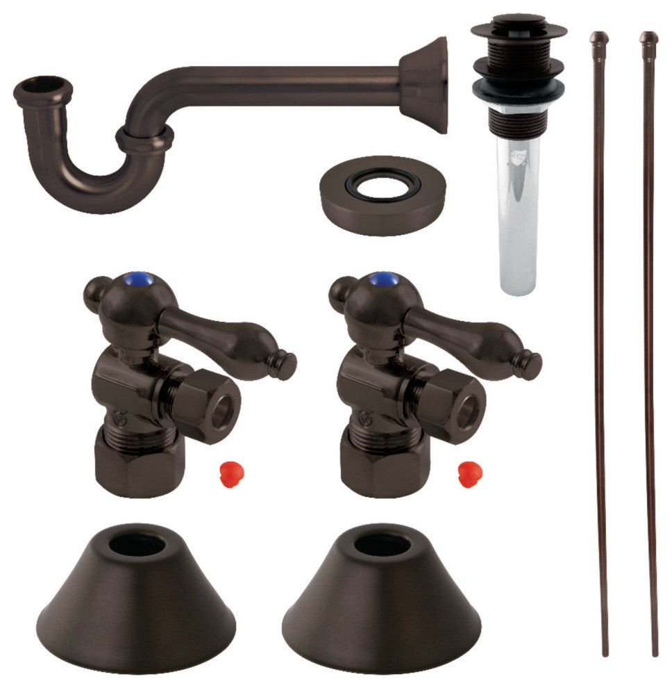 Plumbing Sink Trim Kit, P-Trap and Drain, Oil Rubbed Bronze