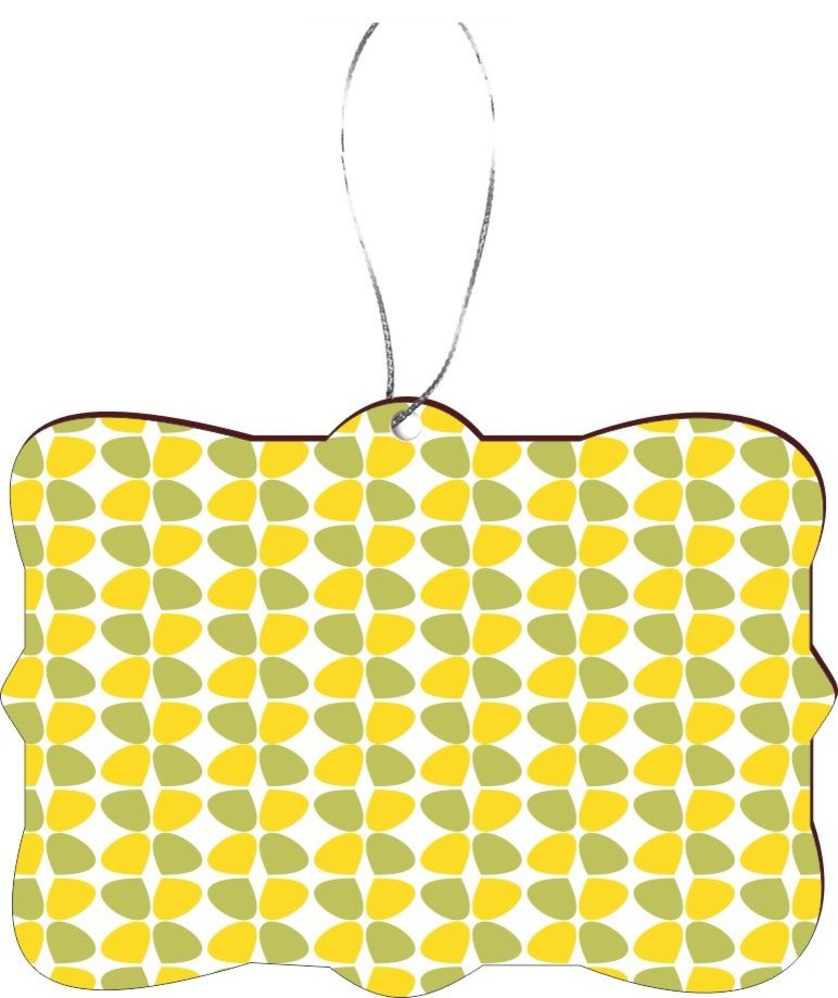 Petals Leaves Yellows Green Design Rectangle Christmas Tree Ornament