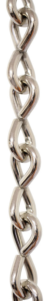 Steel Single Jack Basket Chain, 3 Sizes, 3', Polished Nickel, U40