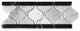 Carrara White Marble Border Tile Arabesque Baroque Listellos Polished, 1 sheet