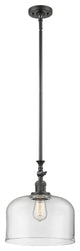 X-Large Bell 1-Light Mini Pendant, Oil Rubbed Bronze, Clear