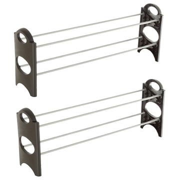 Stackable Shoe Rack 4-Tier Freestanding Organizer for Closets or Entryway