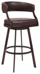 Dione Barstool, Auburn Bay and Brown Faux Leather, 26"