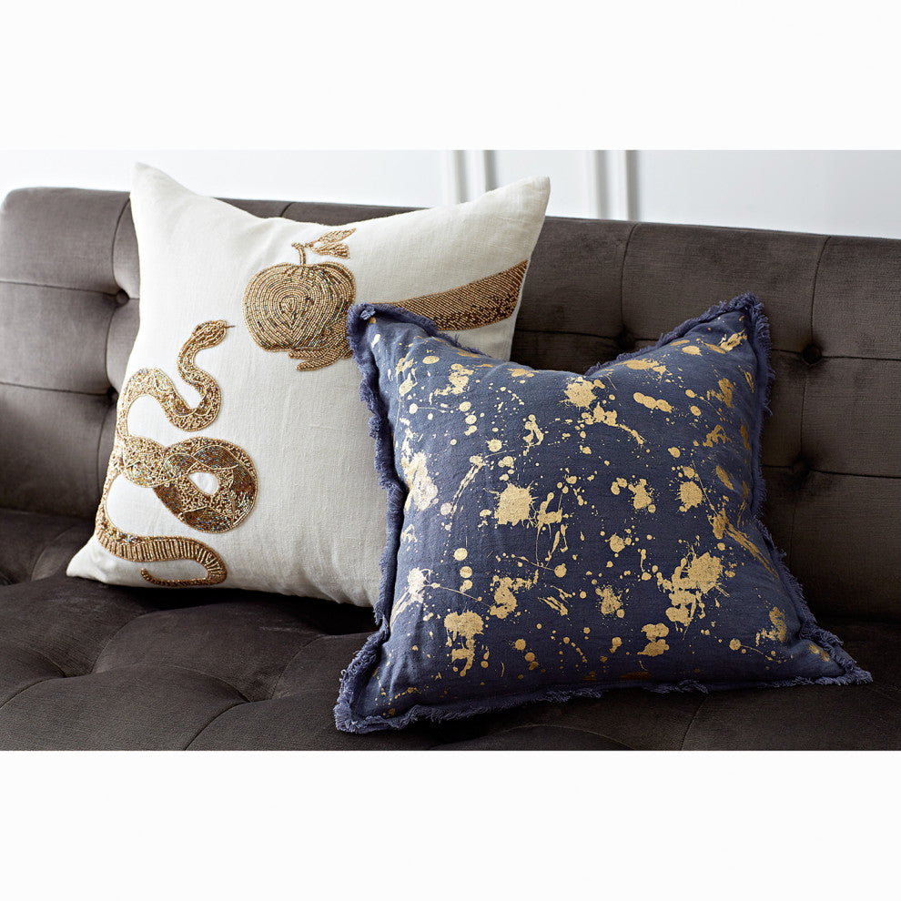 Muse Snake and Apple Throw Pillow