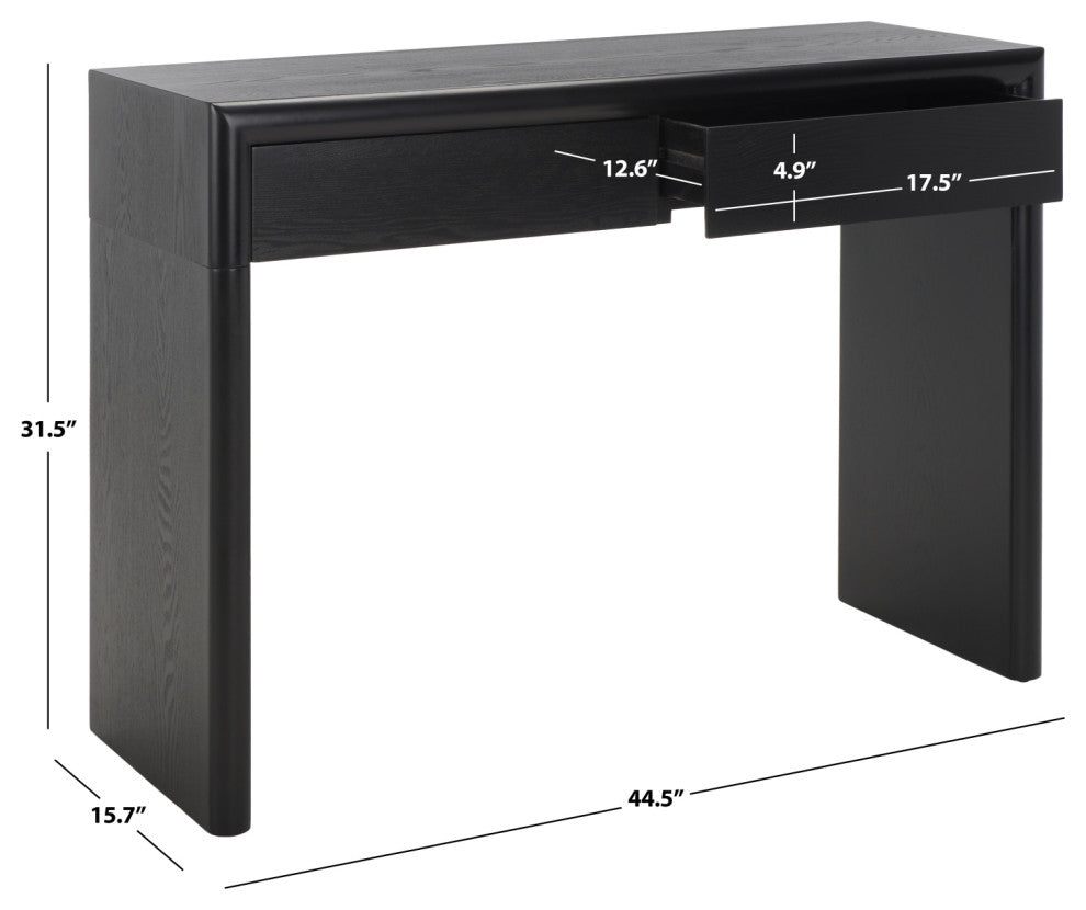 Safavieh Rune Console Table With Drawers, Black