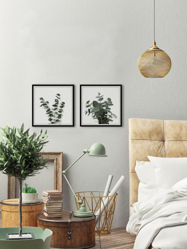 Eucalyptus Leaves Diptych, 24"x12"