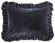 Stella Faux Silk Velvet Ruffled Dutch Euro Pillow, 27"x39", 1 Piece, Slate