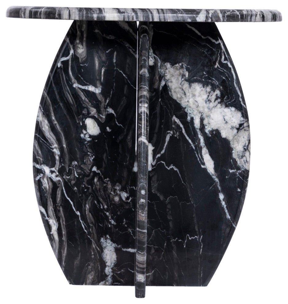 Formentera Marble Coffee Table, Black, End Table