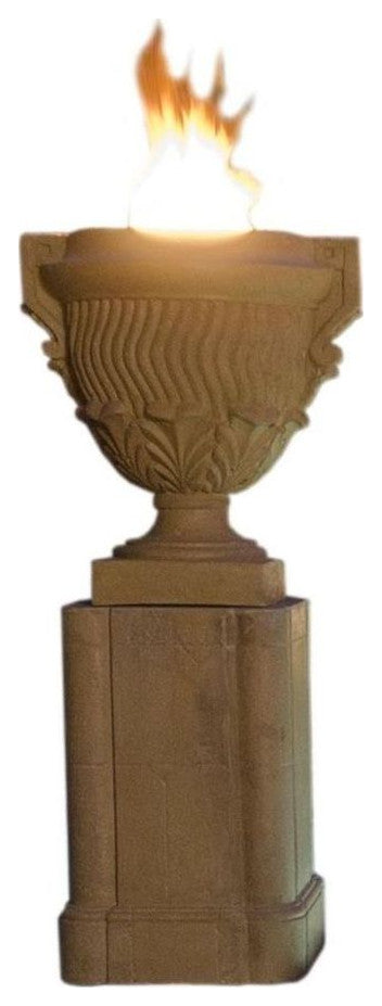 American Fyre Piage Fire Urn & Pedestal Natural Gas, Cafe Blanco