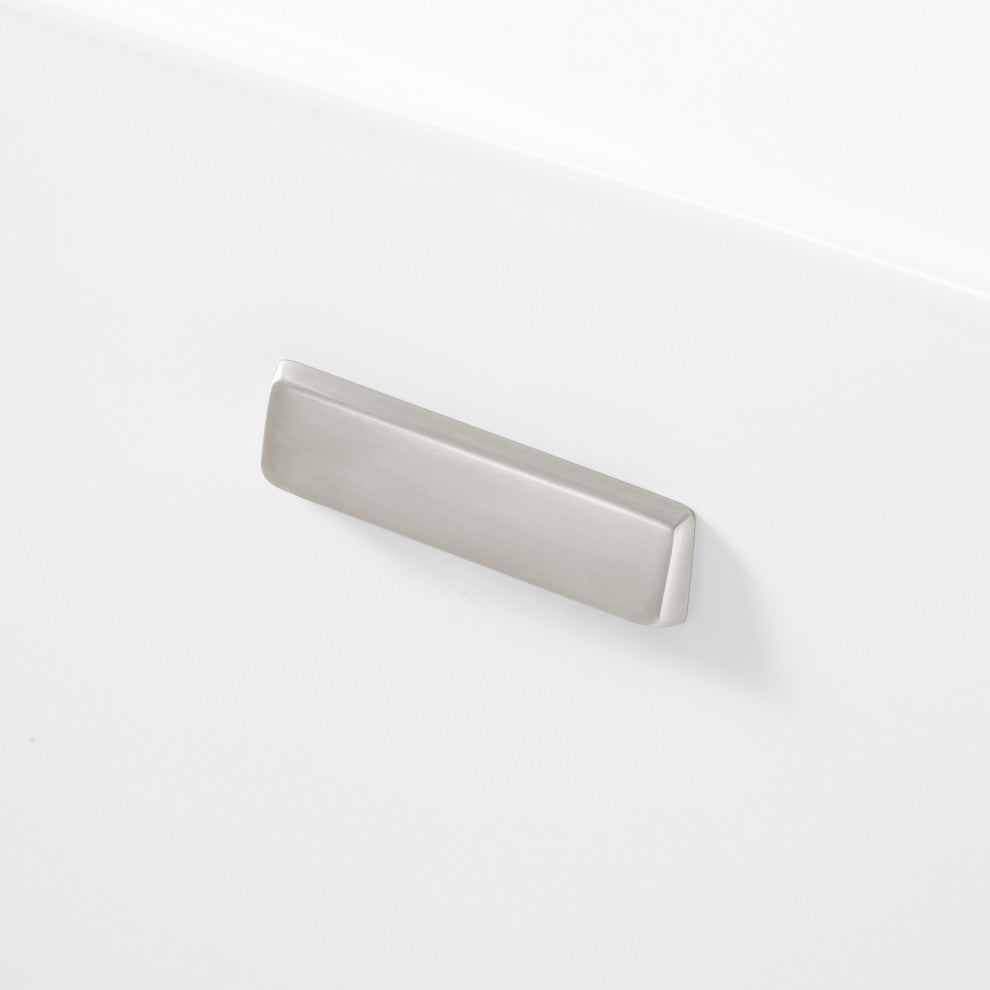 OVE Decors Terra 70" White Acrylic Bathtub, Satin Nickel and Chrome Hardware