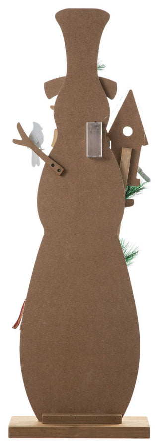 36"H Lighted Wooden Snowman Porch Decor, Snowman