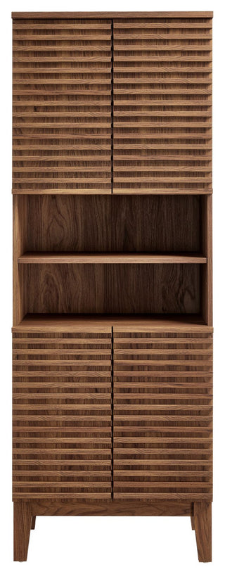 Render Tall Bathroom Storage Cabinet, Walnut