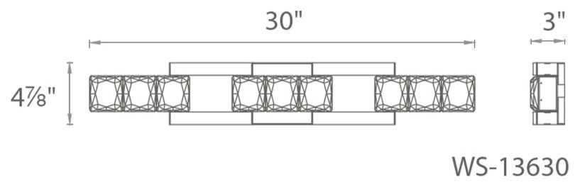 Modern Forms Sofia 30" LED Bath Vanity and Wall Light, Polished Nickel