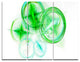 "Green Fractal Desktop Wallpaper" Digital Metal Wall Art, 3 Panels, 36"x28"