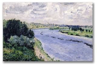 'Barges on the Seine' Canvas Art by Pierre Auguste
